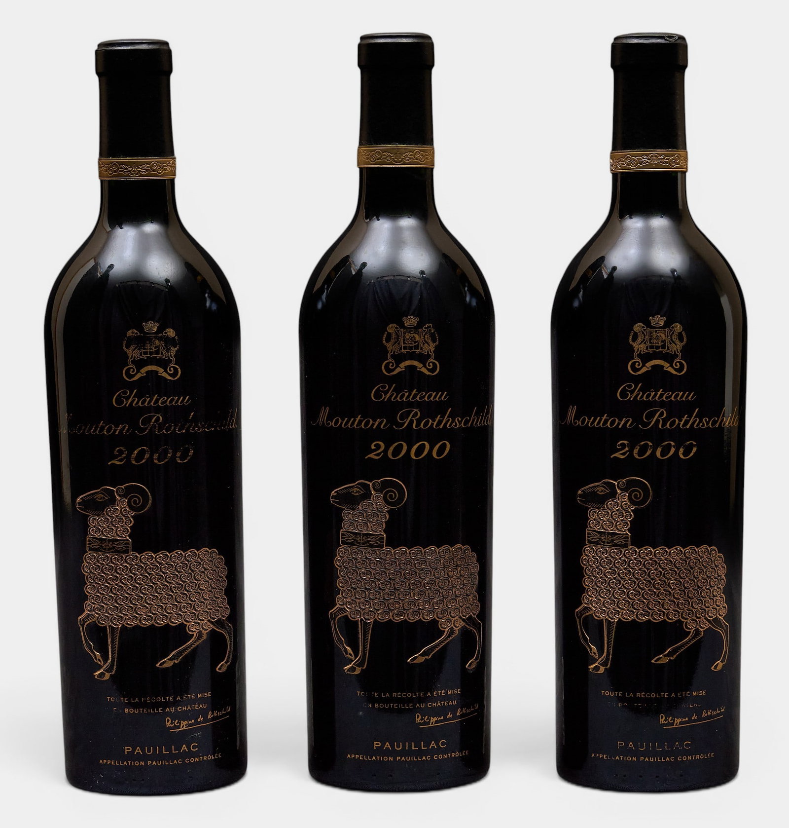 (3) 2000 Chateau Mouton Rothschild Pauillac (1 of 3)