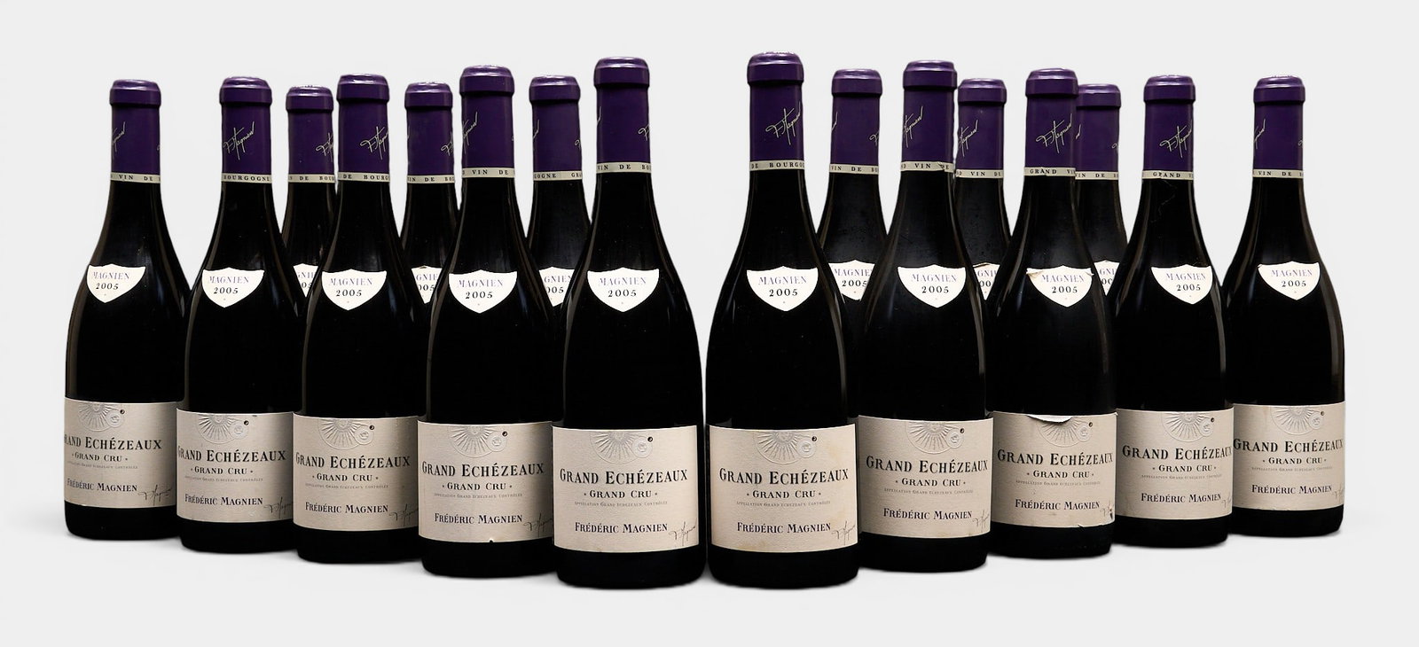 (16) 2005 Frederic Magnien Grand Echezeaux: Sixteen bottles of 2005 Frederic Magnien Grand Echezeaux Provenance: Property from the custom chilled cellar of the Cordillera Ranch home of prominent attorney David J. Arata