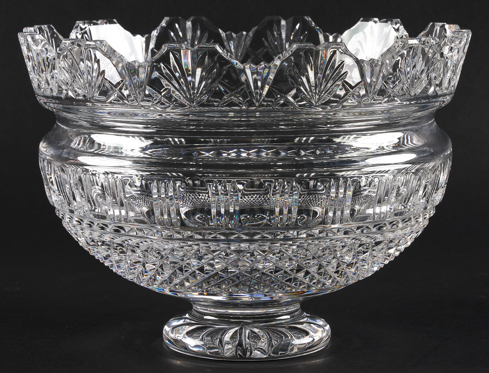 Waterford Kings Bowl: Waterford crystal Kings Bowl, designed by John Connolly for the Designers Gallery Collection, marked on bottom height 7 in. x diameter 10 in. Provenance: Property from the collection of an indus