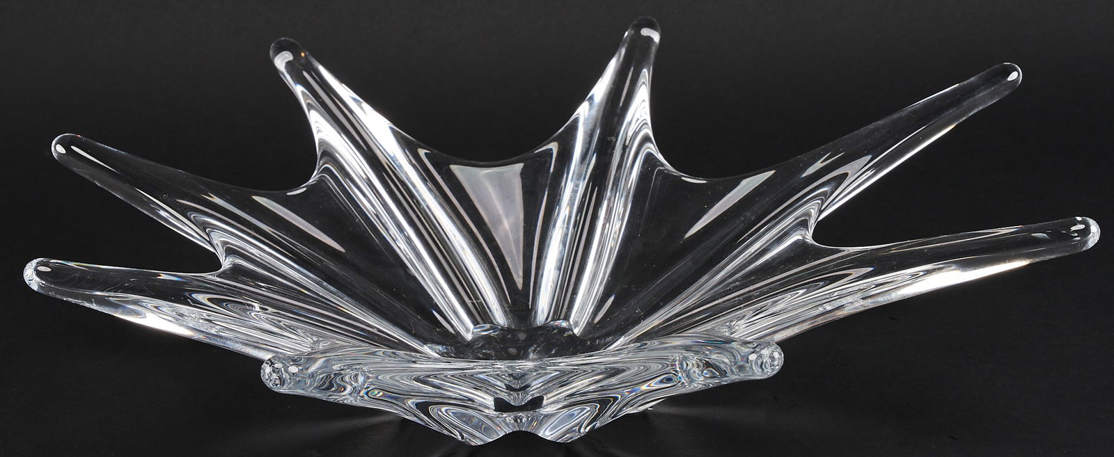 Bacarrat Stella Bowl: Baccarat crystal "Stella" bowl, signed underneath height 4 in. x width 16.5 in. x depth 15 in. Provenance: Property from a home in San Antonio, Texas