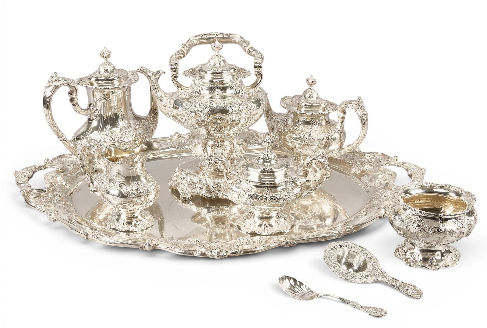 "Francis I" by Reed and Barton 8 pc Tea Service Set with Sterling Tray (1 of 5)