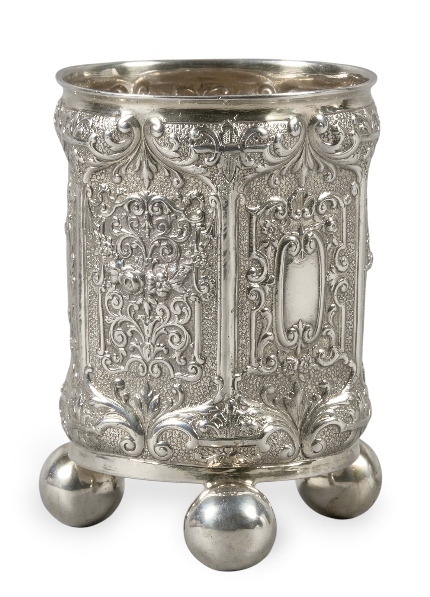 German Sterling Silver Repousse 3-Footed Beaker (1 of 3)