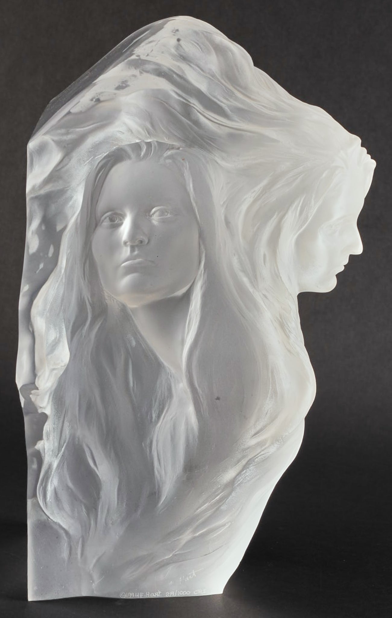 Frederick Hart Two Women Acrylic Sculpture: Frederick Hart (American 1943-1999) "Reflections" 1994, acrylic sculpture, signed and numbered 219 / 1000 height 14 in. x width 10.5 in. x depth 7.5 in. Provenance: Property from a