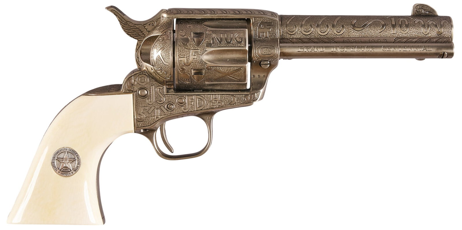 Red McCombs | Colt SAA Brand Inspector Centennial 45 LC Revolver W/ Display Case (1 of 10)