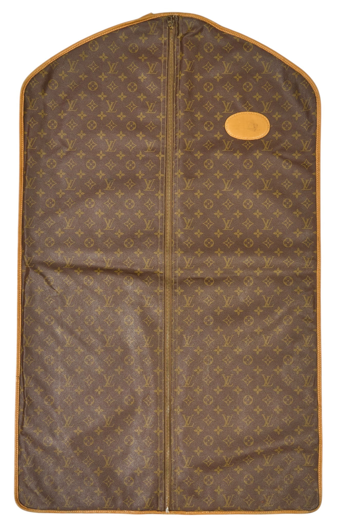 Red McCombs | Vintage Louis Vuitton Garment Bag: Vintage Louis Vuitton garment bag of brown monogram canvas length 39 in. x width 24 in. Condition A; excellent condition, shows little signs of wear Provenance: Property from