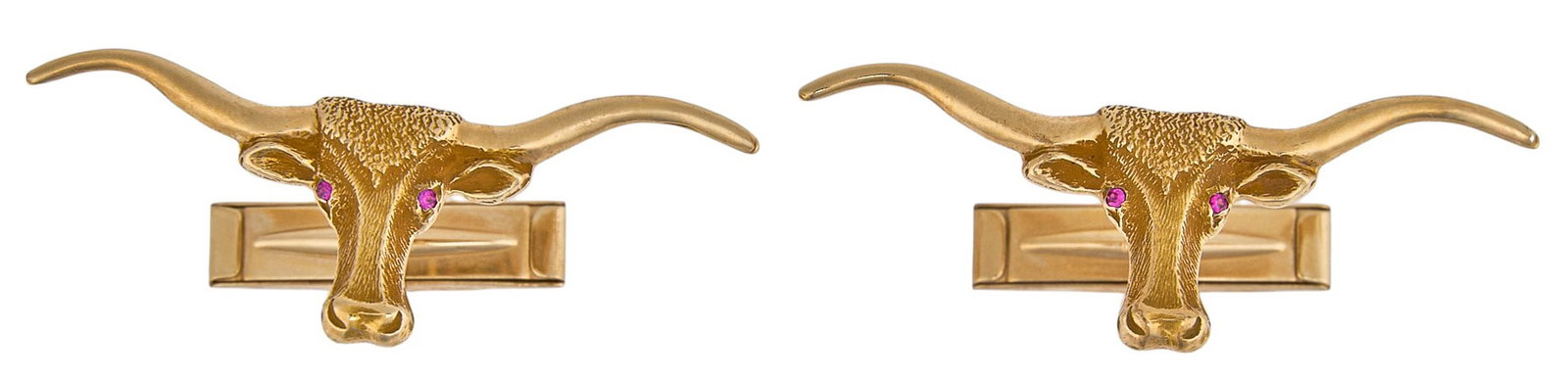 Red McCombs | 14K Ruby Longhorn Cufflinks - 2