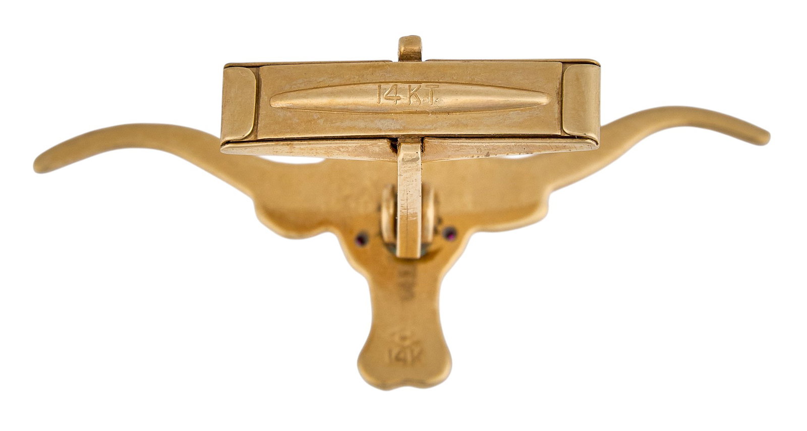 Red McCombs | 14K Ruby Longhorn Cufflinks - 5