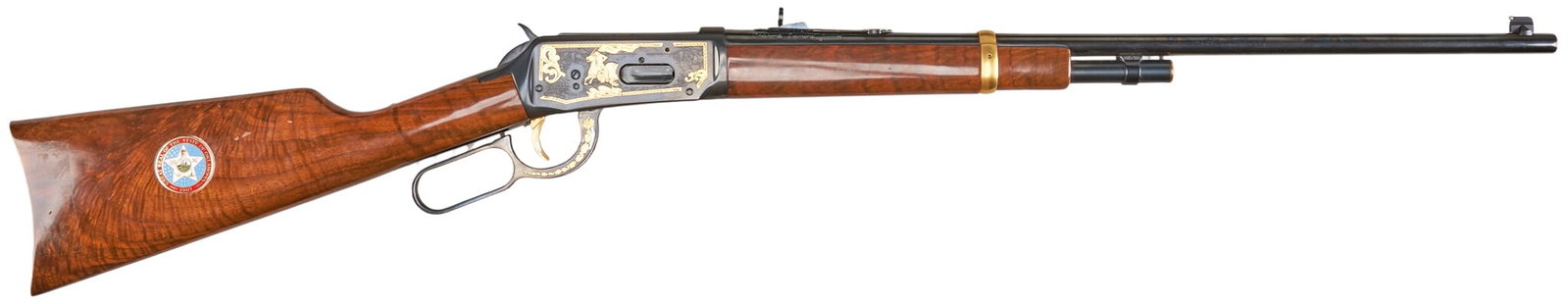 Red McCombs | Winchester Model 94 Oklahoma Diamond Jubilee Commemorative: Serial: ODJ816 Manufacturer: Winchester Model: 94 Oklahoma Diamond Jubilee Commemorative Caliber: 32-40 Barrel Length: 23 in. OAL: 41.5 in. Condition: Very Good; virtually free of any notable wear or