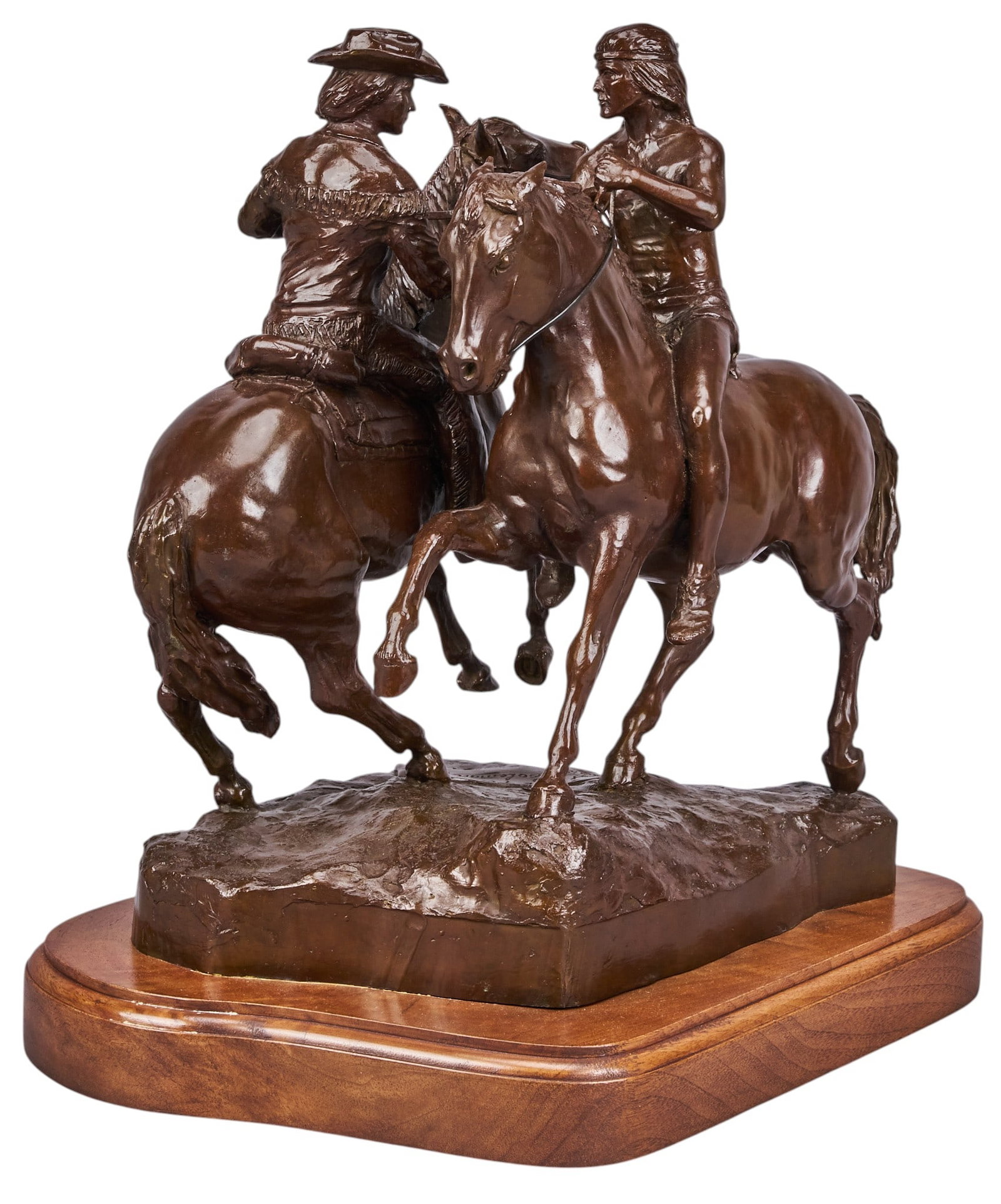 Red McCombs | S. T. Coleman, "The Twain": Sherman Tipton Coleman (Texas, 1920-2005), "The Twain", artist-cast bronze sculpture on wooden base, with incised signature, edition number 12/50, and date, 1980 height 15.5 in. x width 15 i