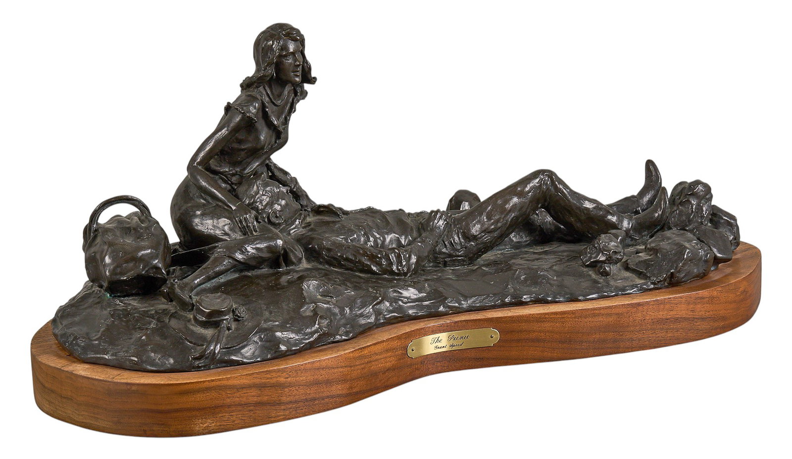 Red McCombs | Grant Speed, "The Picnic": Ulysses Grant Speed (Texas / Utah, 1930-2011), "The Picnic", artist-cast bronze sculpture on wooden base, with incised signature, edition number 12/30, and date, 1978 height 11 in. x wi