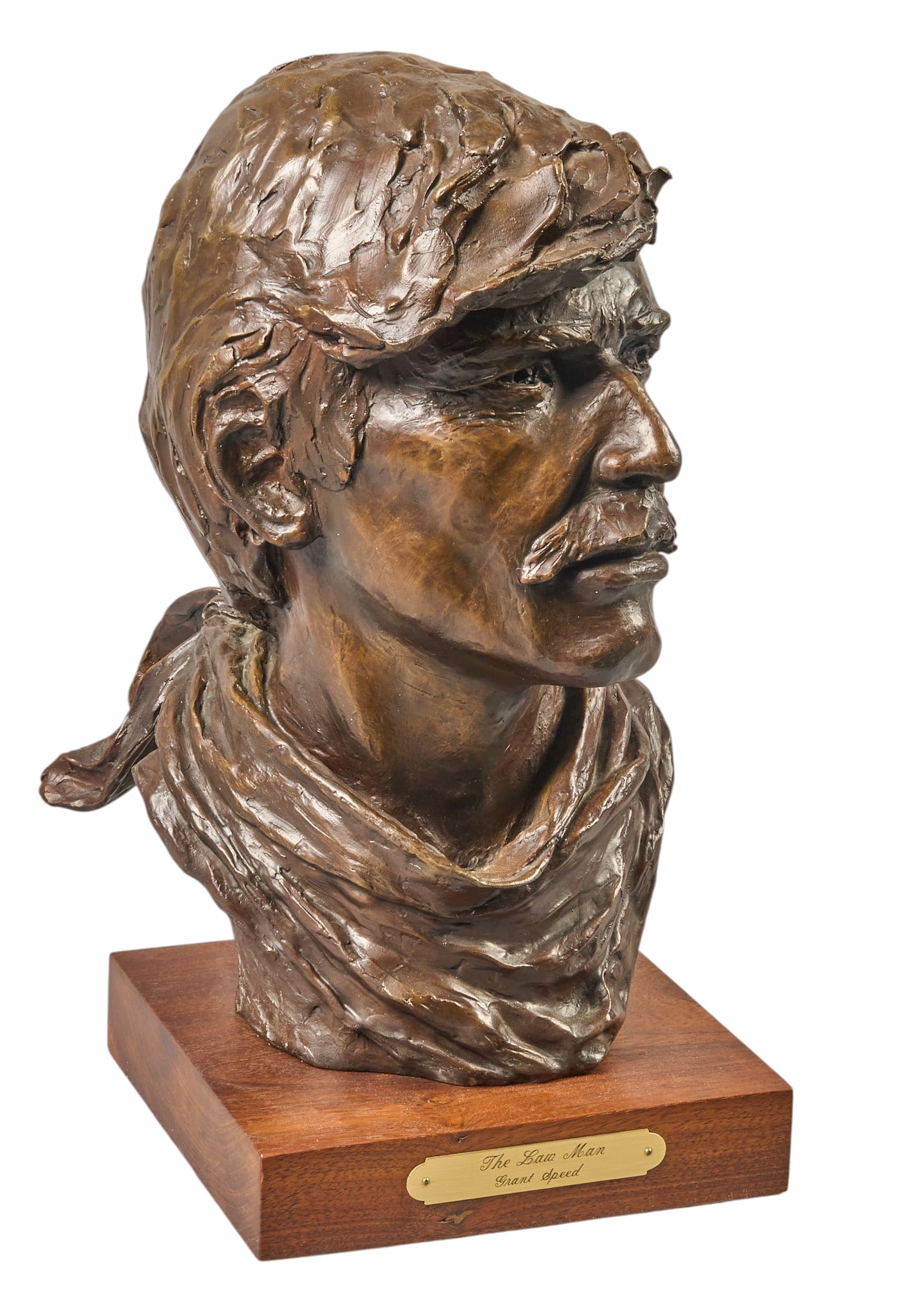 Red McCombs | Grant Speed, "The Law Man": Ulysses Grant Speed (Texas / Utah, 1930-2011), "The Law Man", artist-cast bronze sculpture on wooden base, with incised signature, edition number 35/40, and date, 1981 height 14 in. x width 