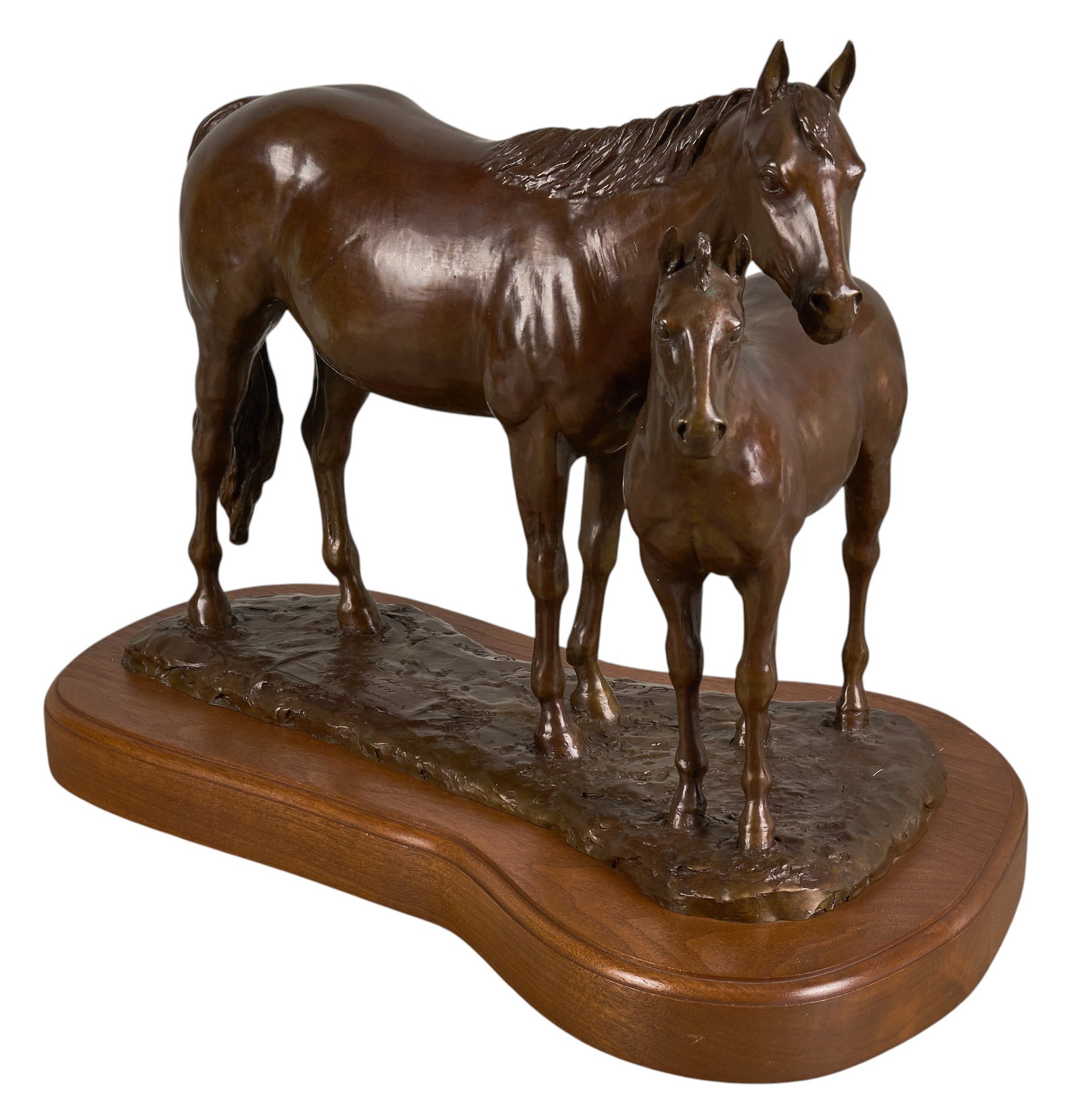 Red McCombs | S. T. Coleman, "Good Horses": Sherman Tipton Coleman (Texas, 1920-2005), "Good Horses, Like Good Men, Have Good Mothers", artist-cast bronze sculpture on wood base, with incised signature, title, edit