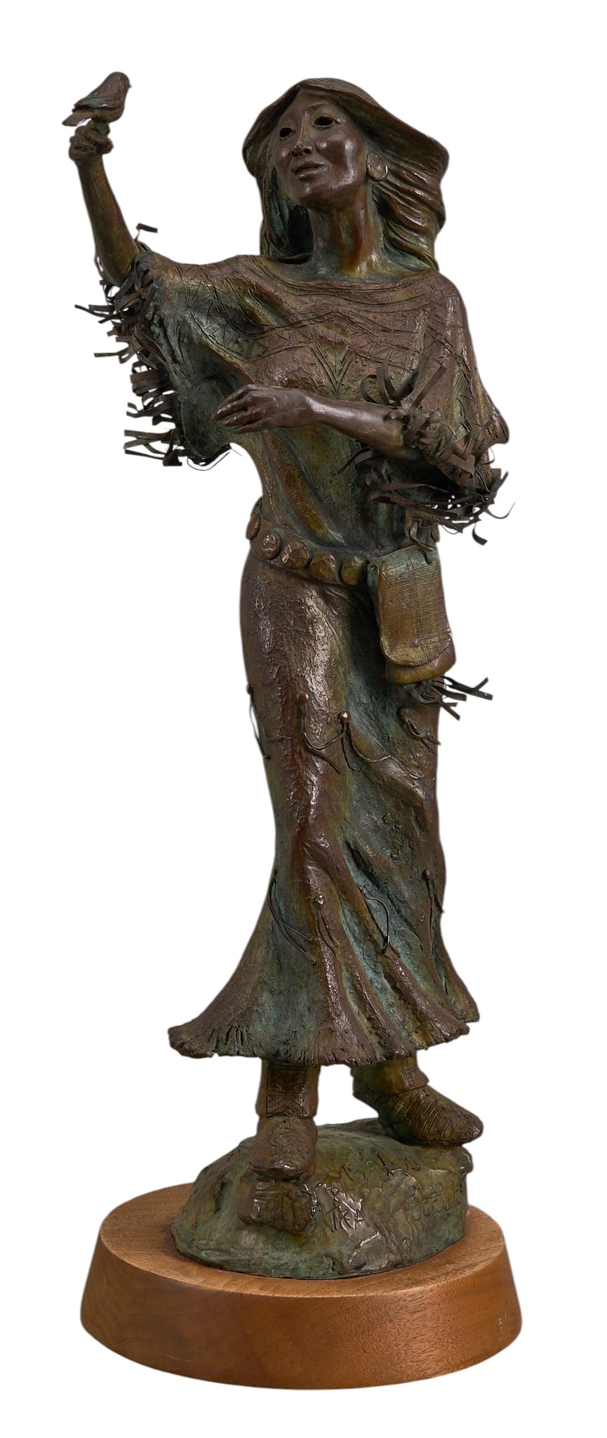 Red McCombs | Tracy Beeler, "Free as Wind": Tracy Beeler (Arizona, b. 1958), "Free as Wind", artist-cast bronze sculpture on wooden base, with incised signature and edition number 15/35 height 23 in. x width 9 in. x depth 8&