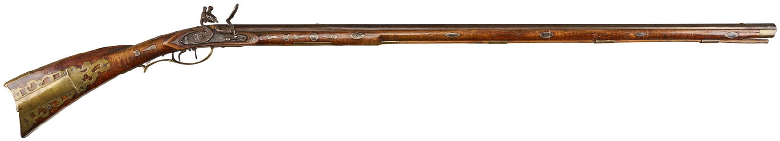 Red McCombs | Beautifully Silver-Mounted Full-Stock Kentucky Flintlock Musket (1 of 8)
