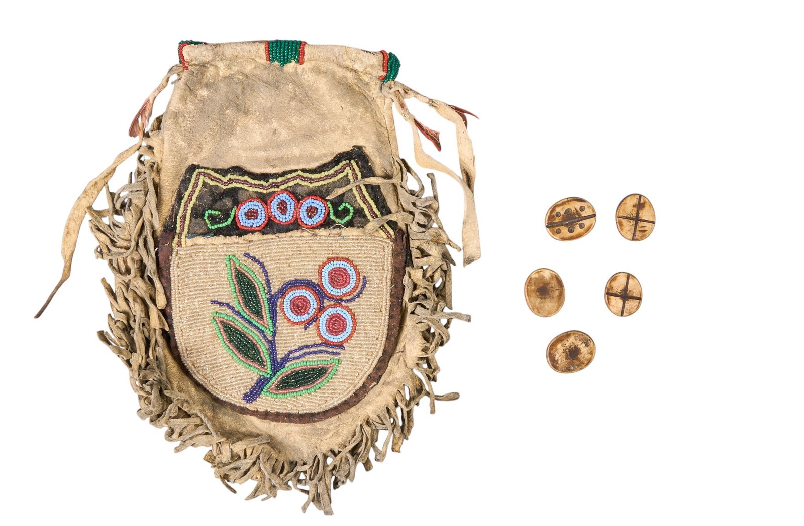 Red McCombs | Antique Beaded Native American Pouch (1 of 2)