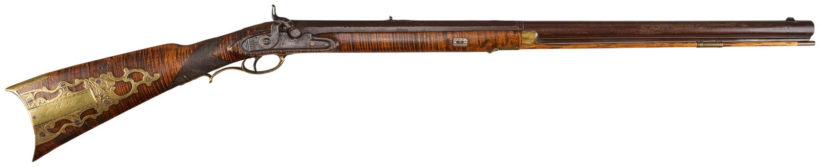 Red McCombs | Beautiful Henry Turner "Liberty" Inscribed Percussion Half Stock Rifle (1 of 9)