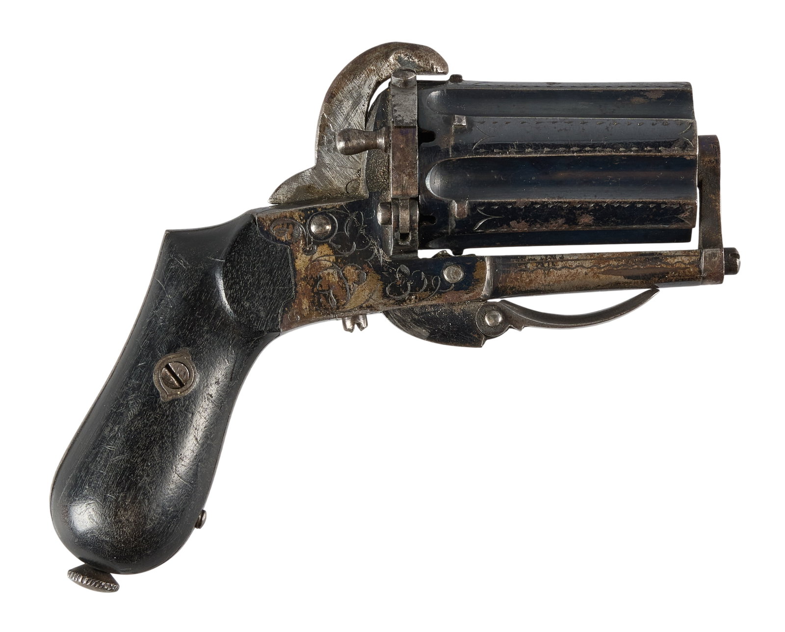 Red McCombs | Belgian Engraved Folding Trigger Pinfire Meyers Pepperbox (1 of 3)