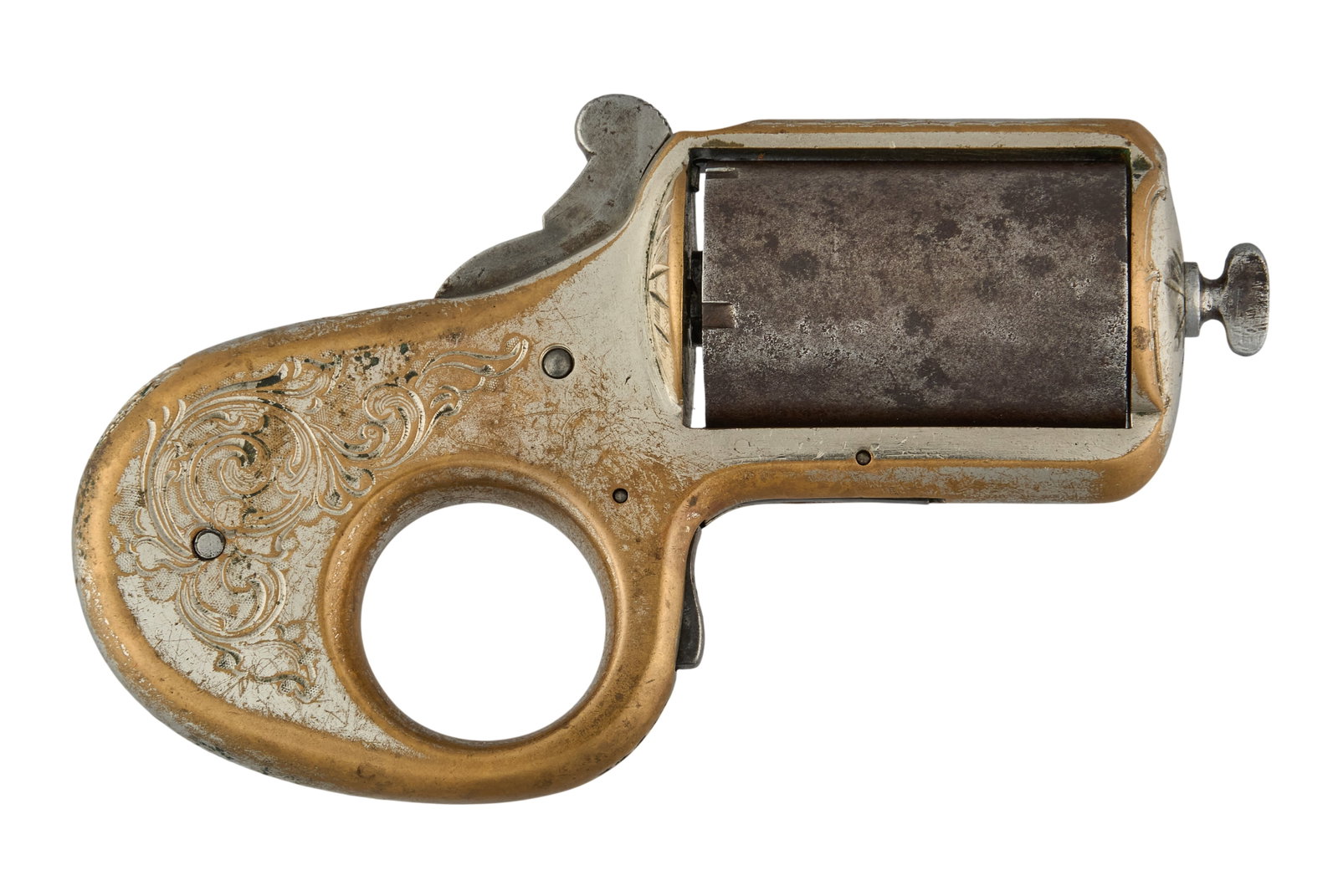 Red McCombs | Antique Cased James Reid "My Friend" Knuckle Duster Engraved Revolver (1 of 5)