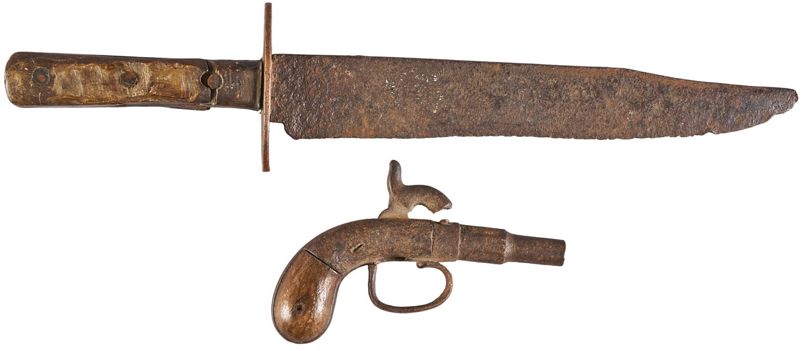 Red McCombs | Percussion Pistol and Bowie Knife Found at Hemisfair Site, San Antonio (1 of 2)