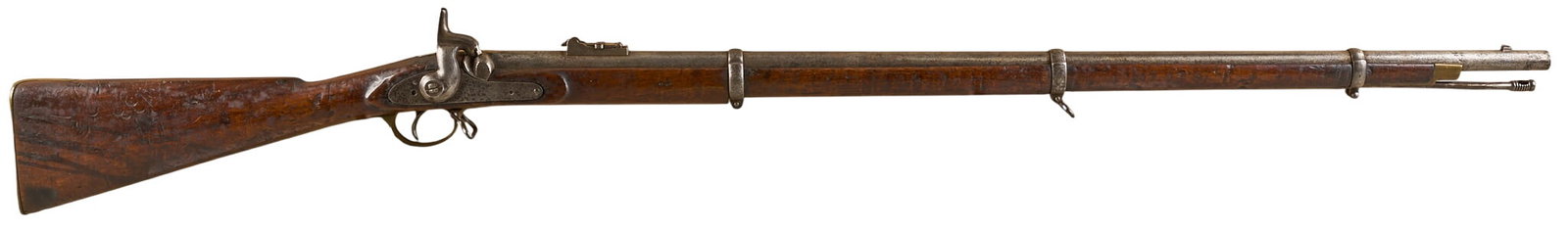 Red McCombs | American Civil War Era Tower Pattern 1853 577 Snider Percussion Rifle Dated 1863: Manufacturer: Tower-London-England (c. 1863) Model: Pattern 1853 Caliber: .57 or .577 Snider Barrel Length: 39 in. OAL: 55.5 in. Condition: Good-antique; wood stock has significant wear & patina f