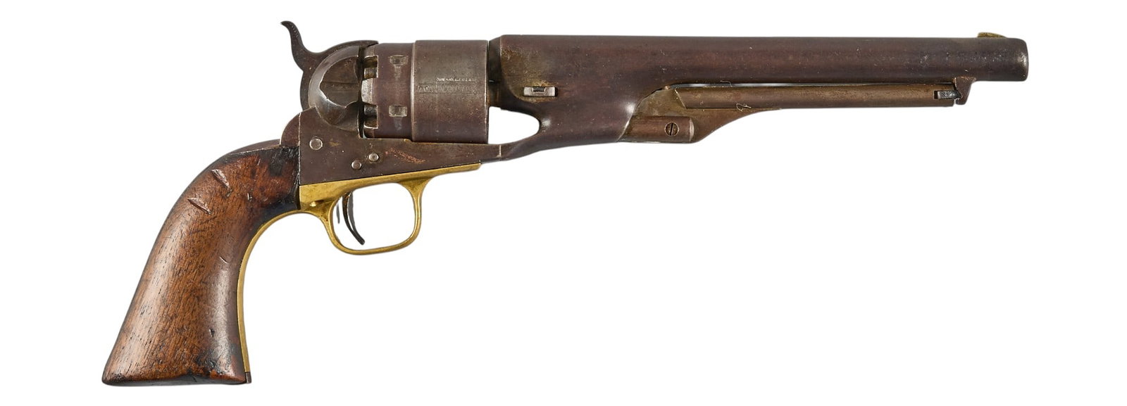 Red McCombs | Civil War Martially Marked Colt 1860 Army .44 Caliber Revolver: Serial: 61215 Manufacturer: Colt's PT. F.A. Mfg. Co. (c. 1862) Model: 1860 Army Caliber: 44 Barrel Length: 7.5 in. OAL: 13.5 in. Condition: Good-antique; grips have scratches, chips & pressure