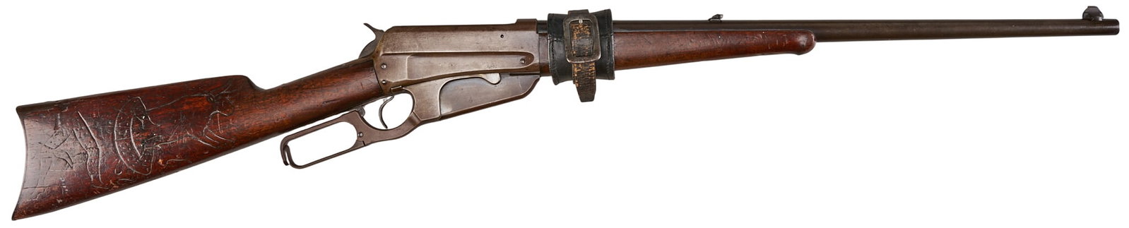 Red McCombs | Carved Winchester Model 1895 35 WCF Lever Action Rifle (1 of 9)