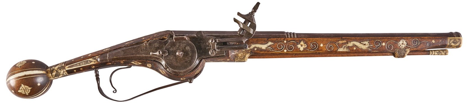 Red McCombs | 17th C. Bone Inlaid Germanic Wheellock Pistol (1 of 2)