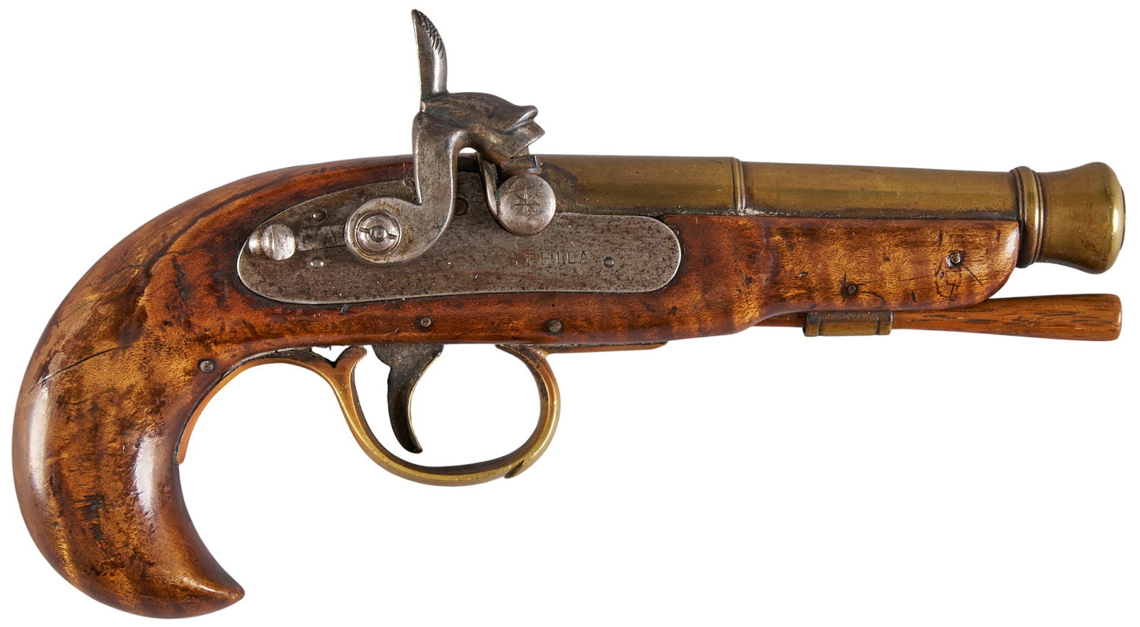 Red McCombs | Philadelphia Brass Barrel Percussion Pocket Pistol (1 of 2)