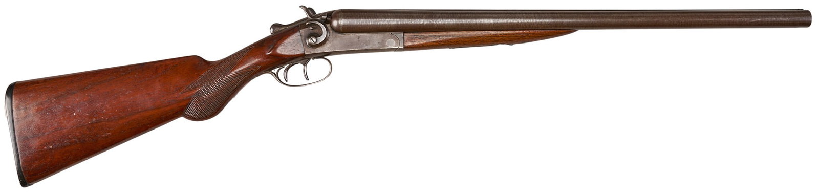 Red McCombs | Hopkins & Allen 12 GA SXS Shotgun Attr. to Wells Fargo: Serial: 49909 Manufacturer: Hopkins & Allen Model: SXS Caliber: 12ga Barrel Length: 20.625 in. OAL: 36.25 in. Condition: Good-Commensurate with age; pressure dents & scratches throughout