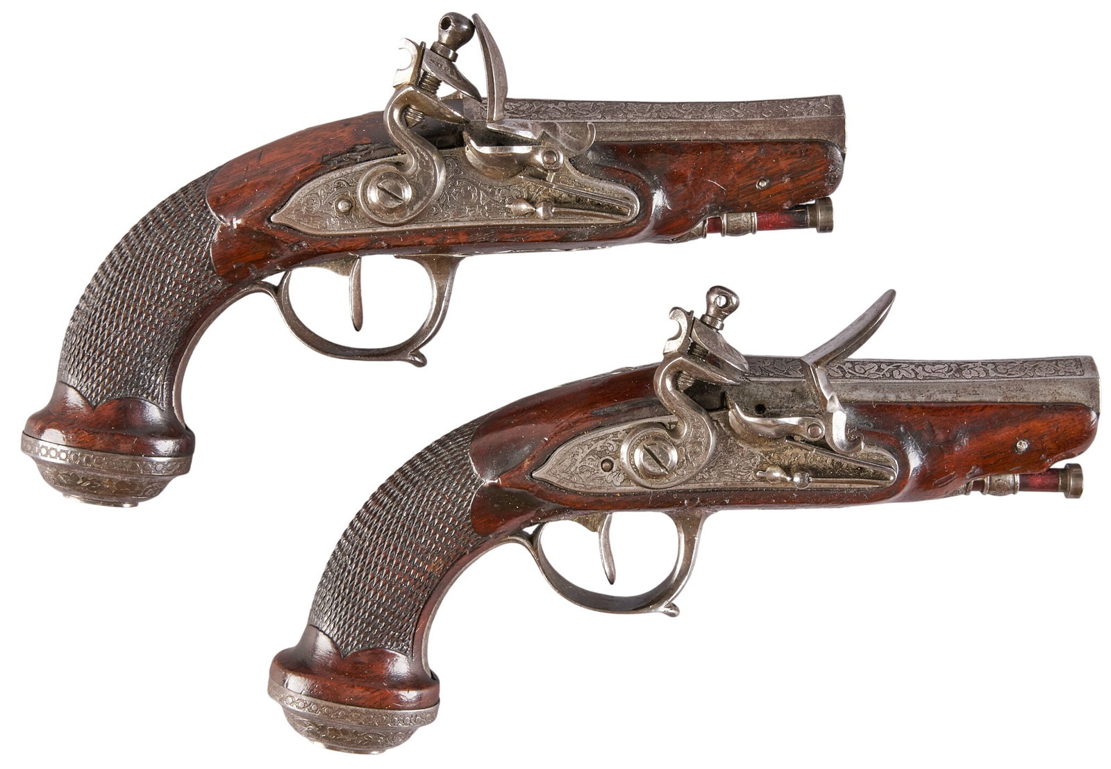 Red McCombs | Pair of Fine St. Etienne Flintlock Pocket Pistols (1 of 2)