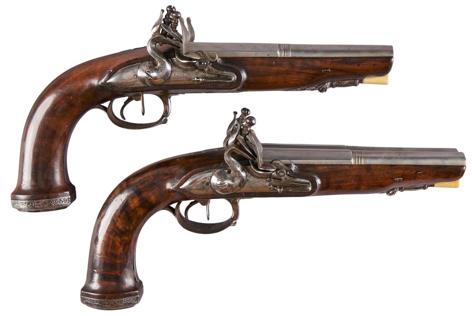 Red McCombs | Pair of Decorative Inlaid SXS Flintlock Pistols (1 of 3)