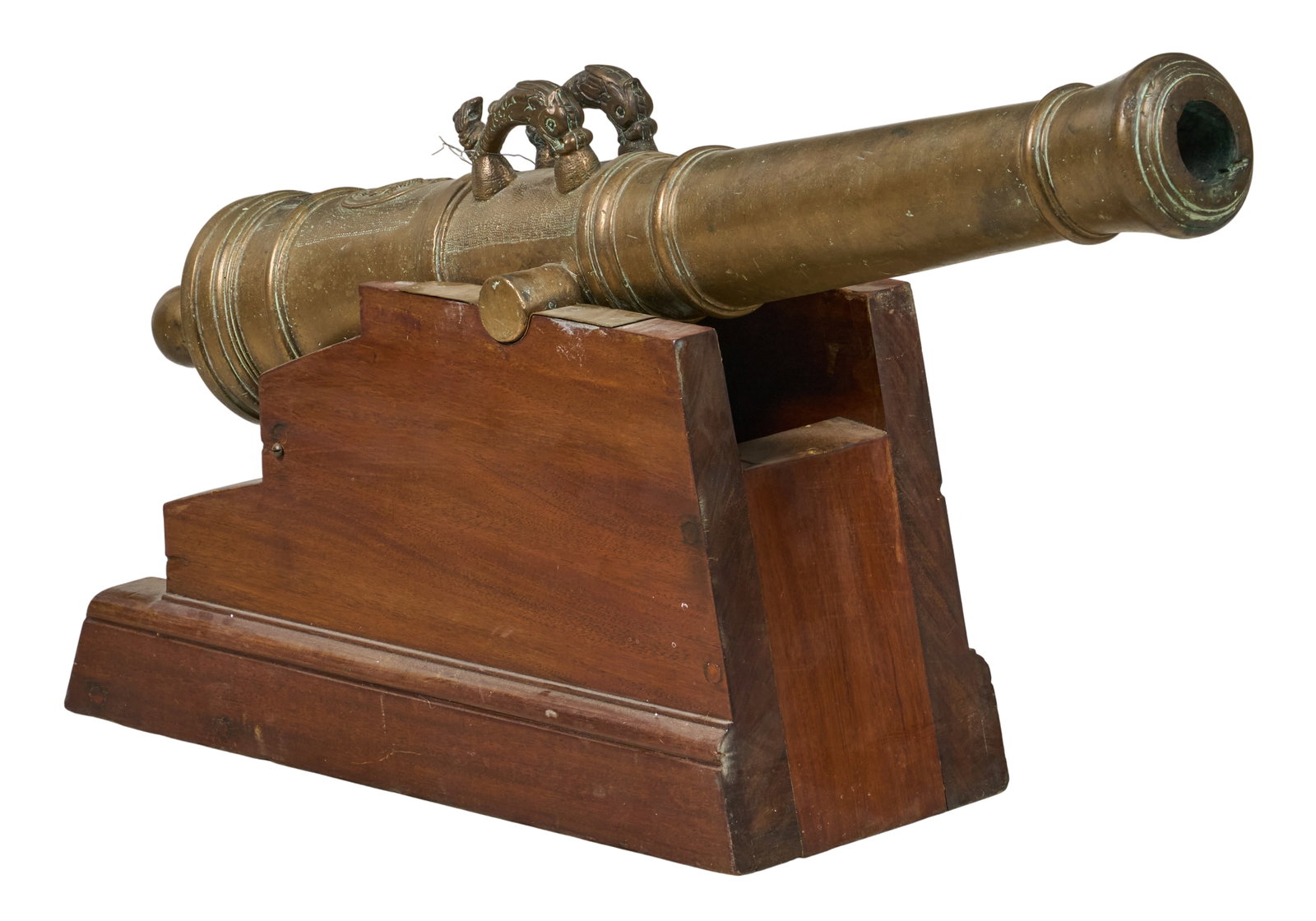 Red McCombs | 18th Century Brass Cannon W/ Heraldic Lion Crest (1 of 6)