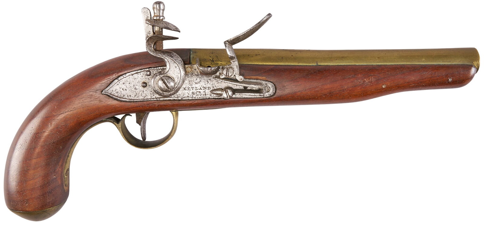 Red McCombs | W. Ketland & Co. Brass Flintlock Pistol (1 of 2)
