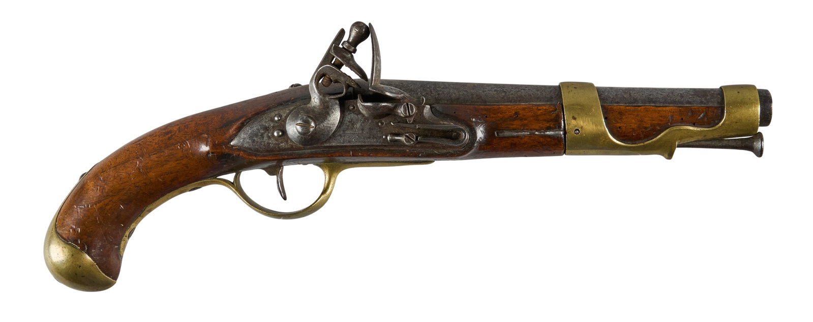 Red McCombs | 1775 Dated St. Etienne Charleville 1763 Flintlock Pistol: Manufacturer: St. Etienne Model: French Model 1763 Charleville Flintlock Pistol Caliber: 69 OAL: 16 in. Condition: Good-antique; wear commensurate with age; scattered pitting; mechanically good Includ