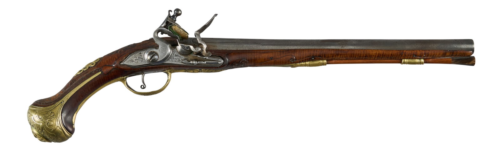 Red McCombs | Mid-18th Century Brass Embellished Flintlock Pistol (1 of 2)