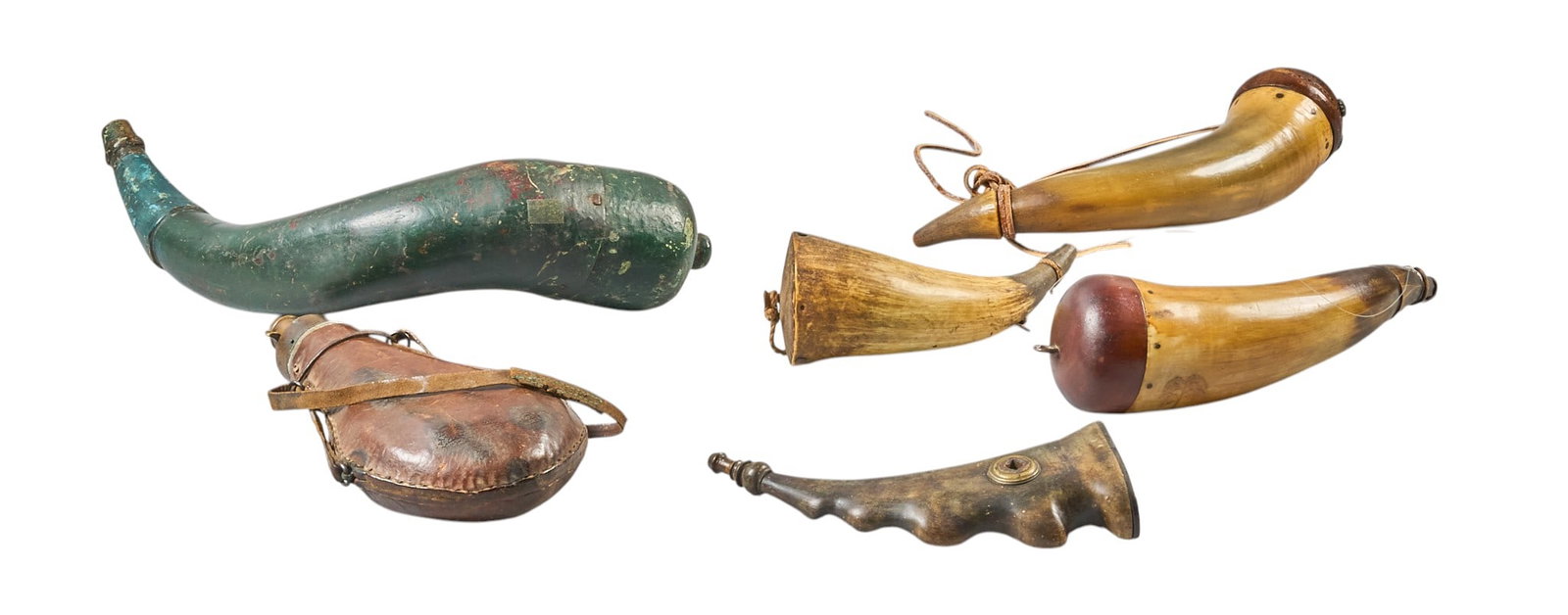 Red McCombs | (6) Antique Powder Horns (1 of 3)