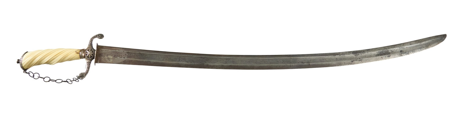 Red McCombs | Revolutionary War Era Officer's Hunting Sword: Revolutionary war era officer's hunting sword with silver mountings & bone handle OAL: 33.5 in. Condition commensurate with age Provenance: Property from the personal estate collection of icon