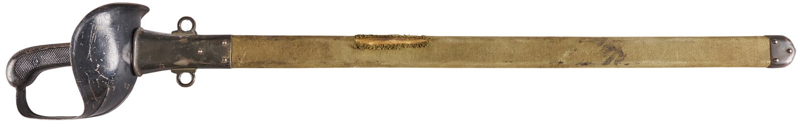 Red McCombs | US Model 1913 Cavalry Sabre: 1914 dated US Model 1913 cavalry sword serial #12506; "SA" on ricasso; scabbard marked G1324 OAL: 42 in. condition commensurate with age; dark patina, scattered ptting & tears on scabbar