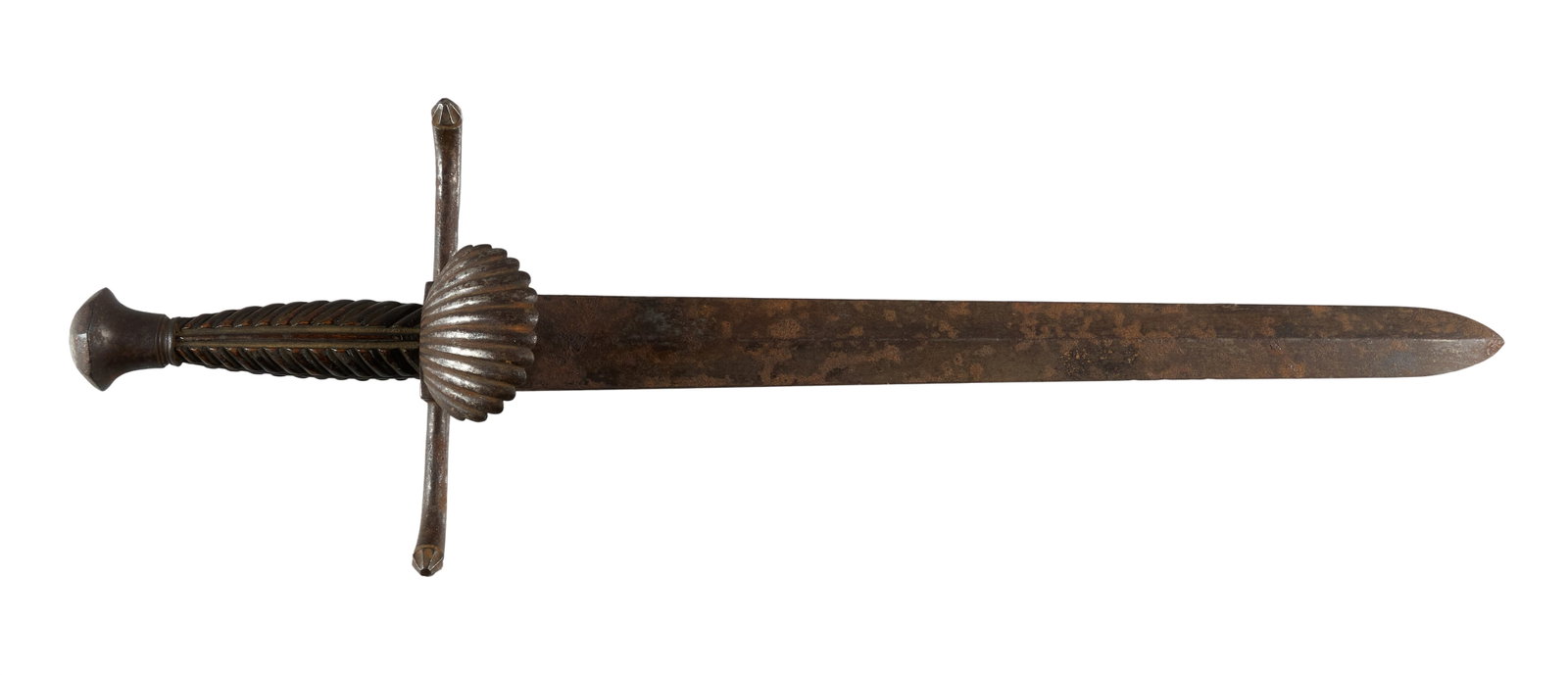 Red McCombs | Spanish-Style "Main-Guache" Parrying Dagger: Spanish-style "Main-Guachhe" parrying dagger; shell clam guard OAL: 20 in. Poor condition; rusted & pitted throughout Provenance: Property from the personal estate collection of ico