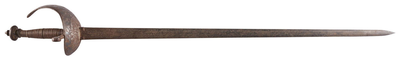 Red McCombs | 18th Century Spanish Broadsword W/ Silver Inlay: 18th century Spanish broad sword with silver inlay on guard OAL: 45 in. condition commensurate with age Provenance: Property from the personal estate collection of iconic Texas businessman, civic lead