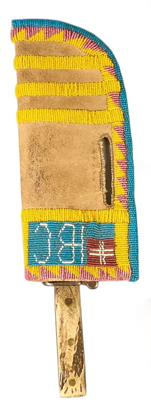 Red McCombs | Antique Bowie Knife with Beaded Sheath (1 of 3)