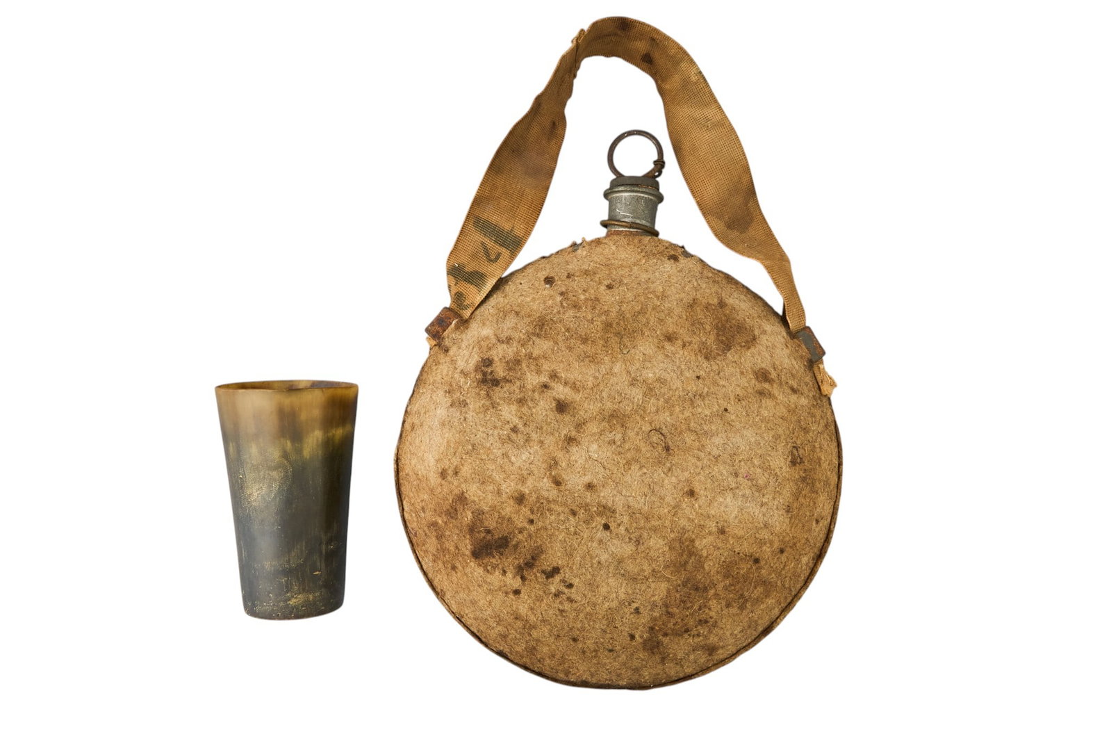 Red McCombs | US Late 19th Century Canteen and Horn Cup (1 of 8)
