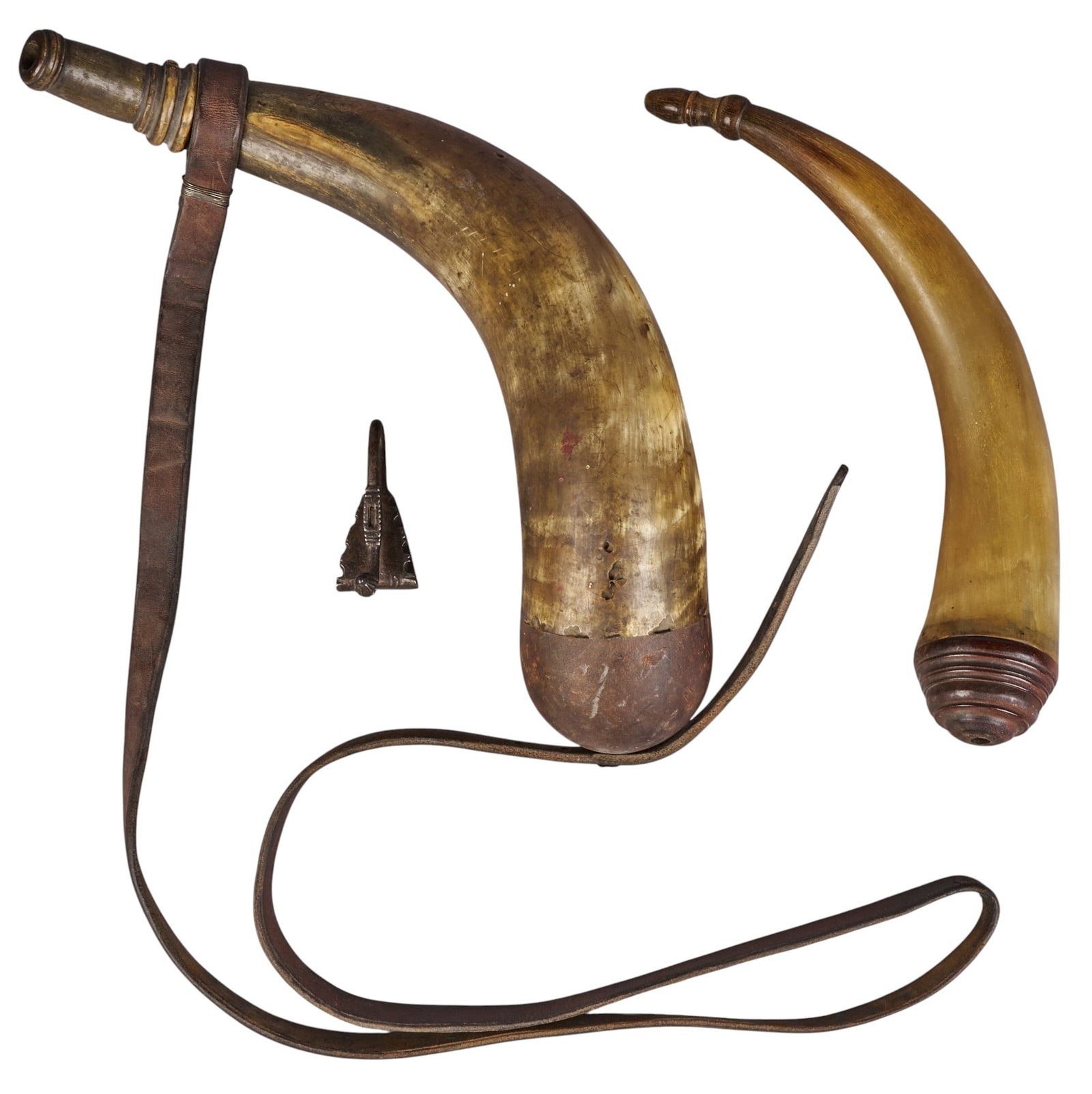 Red McCombs | (2) Powder Horns and Sword Belt Hook (1 of 10)