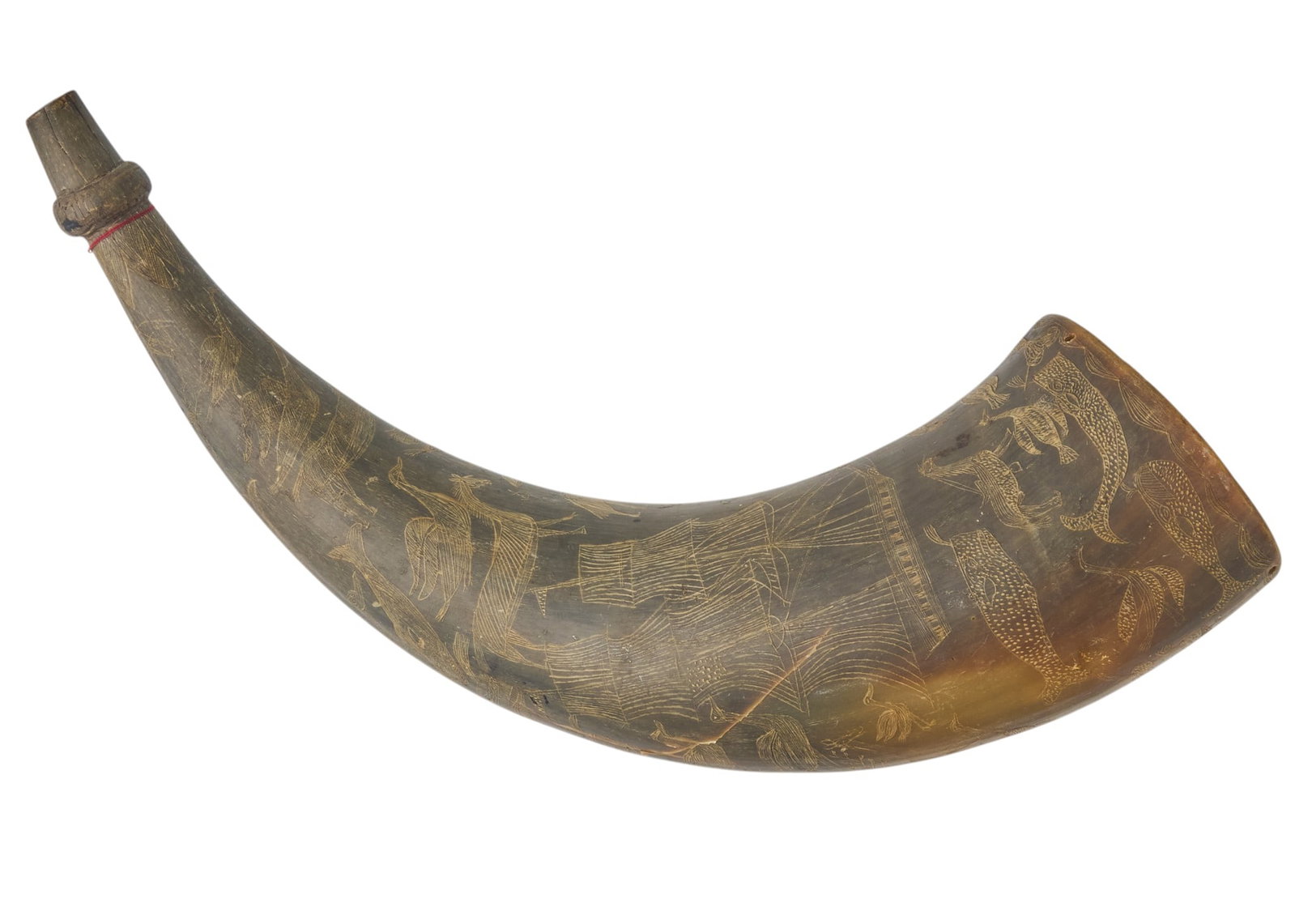 Red McCombs | 19th Century Scrimshaw Powder Horn (1 of 11)