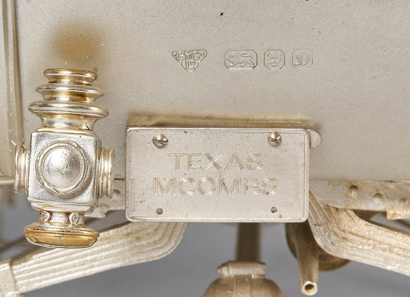 Red McCombs | Impressive 1913 Ford Model T Silver Car Replica on Display Base - 12