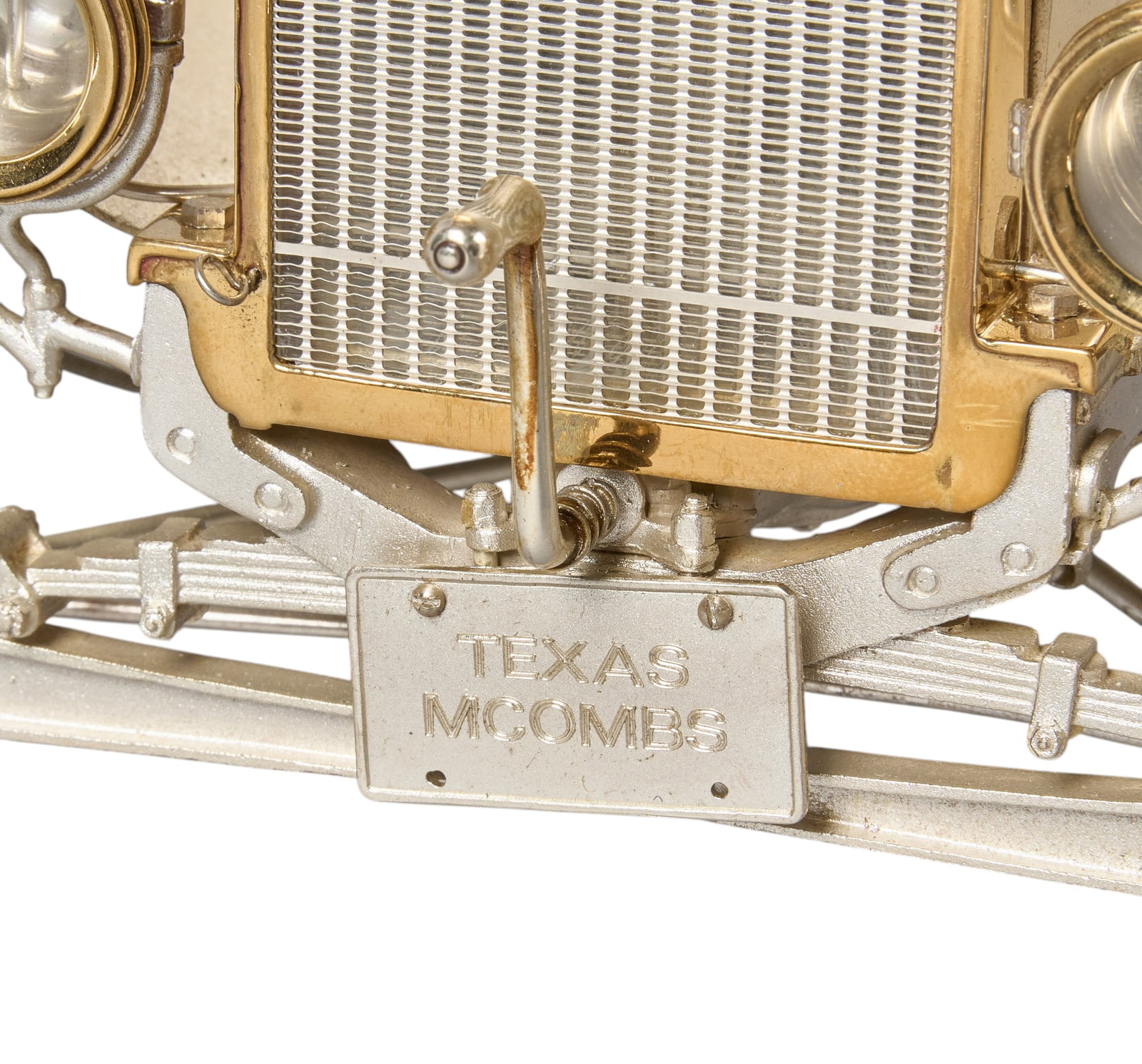 Red McCombs | Impressive 1913 Ford Model T Silver Car Replica on Display Base - 2