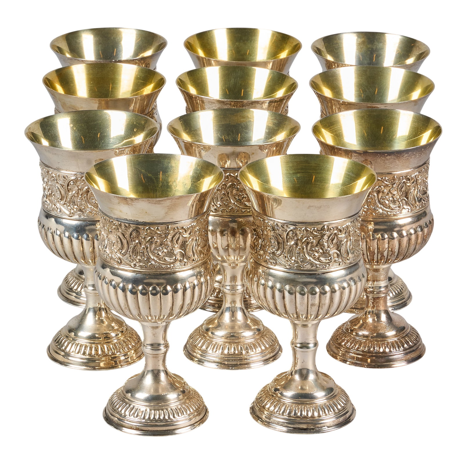Red McCombs | (11) Matthew Boulton Antique Silverplate Wine Goblets (1 of 6)