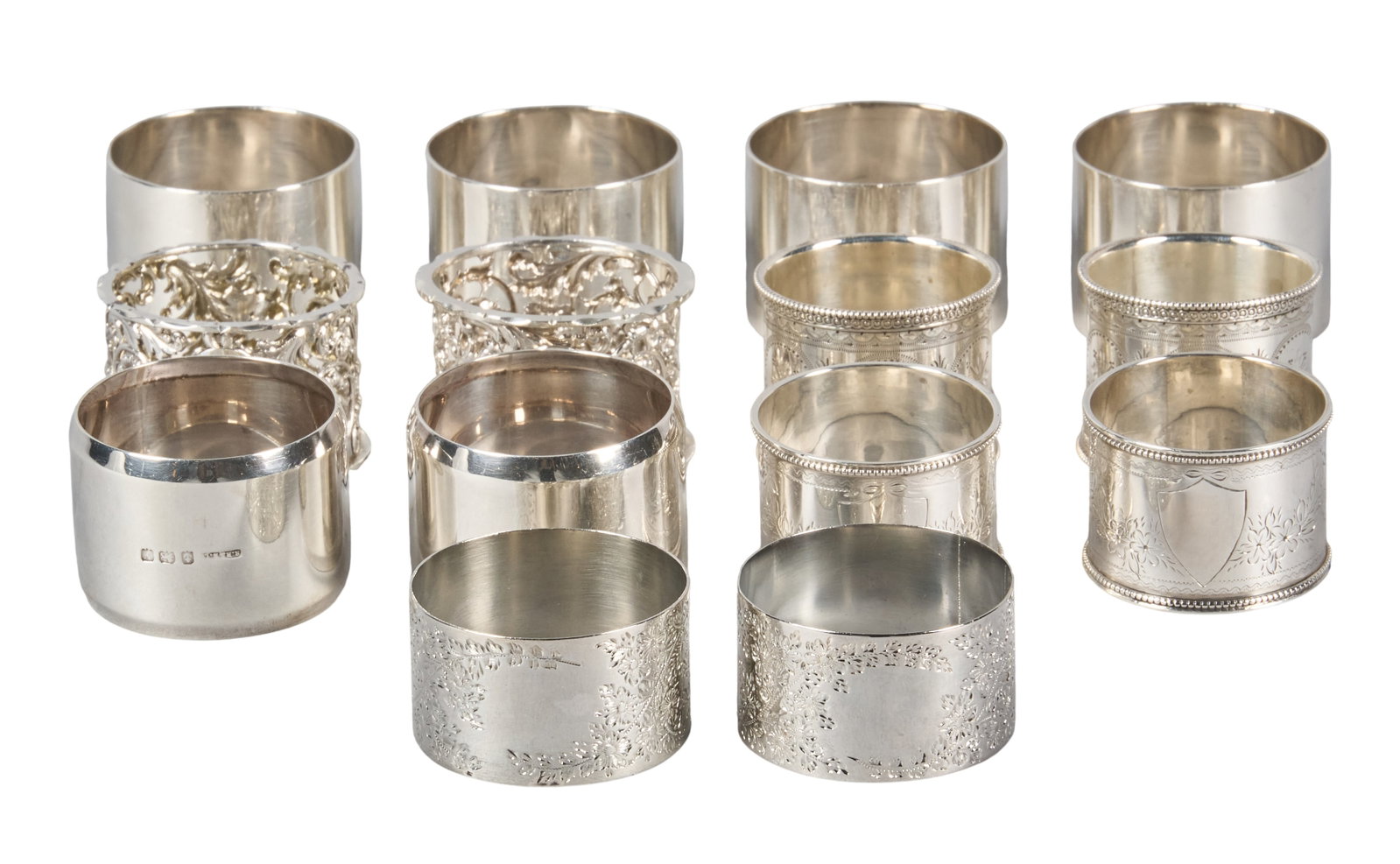 Red McCombs | (14) Antique English Sterling Silver Napkin Rings (1 of 5)
