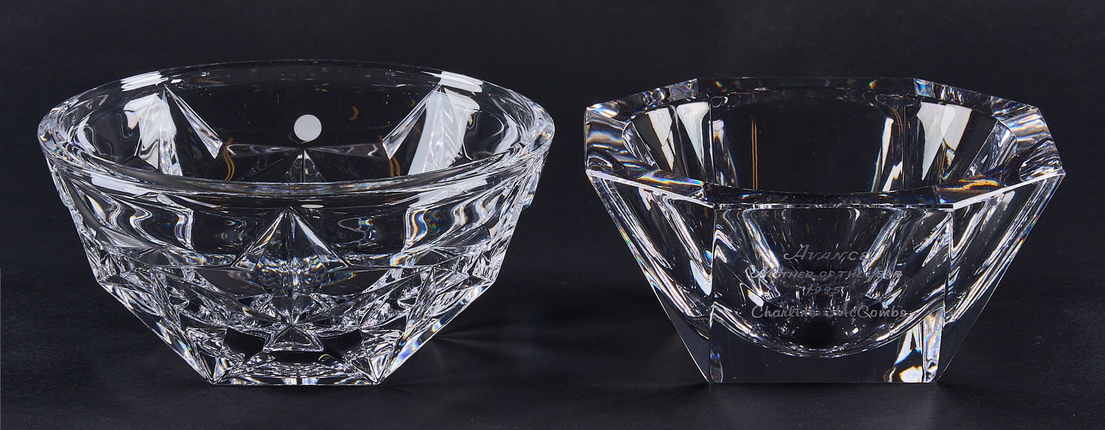 Red McCombs | (2) Charline McCombs Motherhood Awards: Set of two motherhood awards for Charline McCombs, includes "The Motherhood Lifetime Achievement Award" on Tiffany & Co. crystal bowl, and "Mother of the Year 1995"