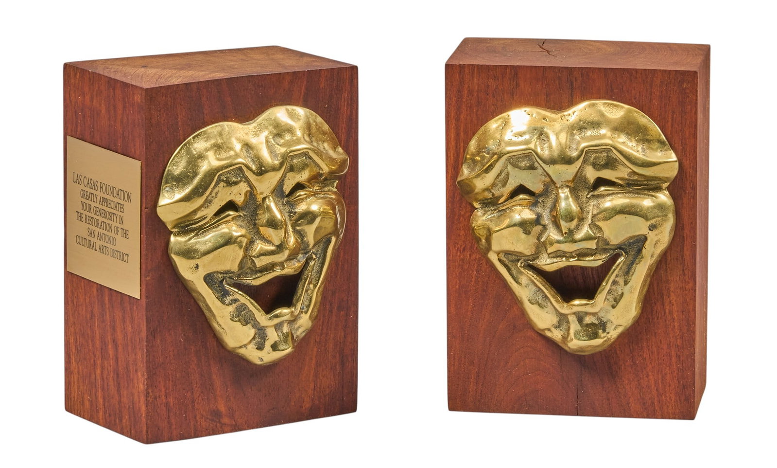 Red McCombs | Set of (2) Las Casas Foundation Donor Recognition Gifts: Set of two Las Casas Foundation donor recognition gifts, with plaque "Las Casas Foundation greatly appreciates your generosity in the restoration of the San Antonio Cultural Arts District",